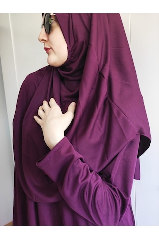 Tek Parça Namaz Elbisesi (Mürdüm) Mürdüm