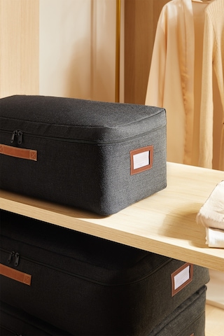Ocean Home Textile 3'lü Siyah Renk Jüt Baza Altı Hurç Set 1 Adet 52 X 28 X 21 / 2 Adet 62 X 46 X 22 Cm Siyah