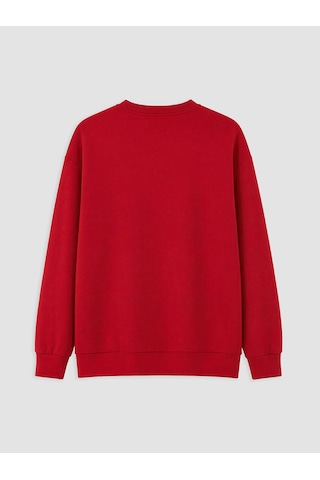 Lcw Comfort Kırmızı Nakışlı Soft Touch Kadın Sweatshirt