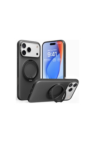 Torras Apple iPhone 17 Pro / 18 Pro Uyumlu O Stand R Fitness Serisi Magsafe Kılıf Siyah
