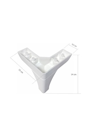 4 Adet Bella Lükens Ayak Mobilya Koltuk Çekyat Ayağı 14 Cm Beyaz