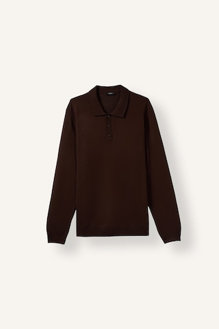 Defacto Standart Fit Düğmeli Polo Yaka Triko Kazak D0454ax26aubn497 Kahve-bn497