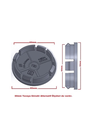 Jant Göbeği Suzuki 65/60 60Mm Yuva 4'Lü Set Silver