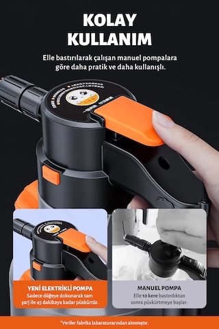 Şarjlı Otomatik Yüksek Basınçlı Oto Araba Temizleme Köpük