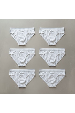 Bonbon Erkek 6'lı Paket Beyaz Renk Slip Bb2787