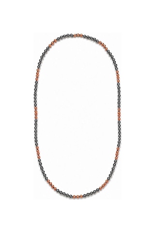 4 Mm 60 Cm Doğal Antrasit Oniks Taşlı Erkek Kolye Ey57 Gri