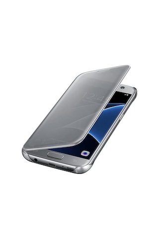 Galaxy S7 İle Uyumlu Clear View Cover Kılıf Gümüş Ef-zg930csegww Siyah