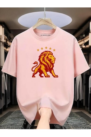 Şampiyon Baskılı Unisex Tişört Pembe