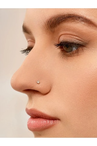 Markiz Taşlı Gümüş Burun Pirsingi 229742030 Gümüş