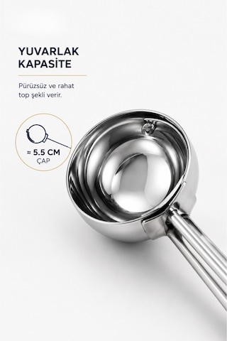 Paslanmaz Çelik Yaylı Dondurma Kaşığı Dondurma Topu Yapıcı, Kurabiye Hamuru Ve Meyve Topu Servis Kaşığı