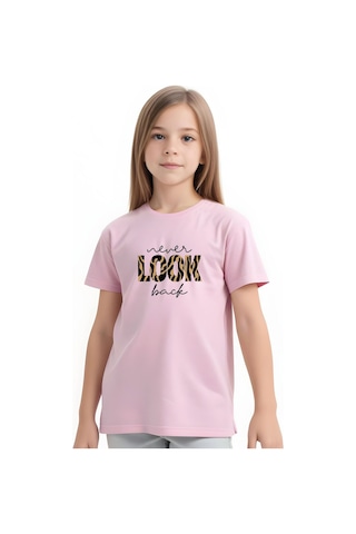 Fyk Kids Kız Çocuk Look Baskılı Tişört Pembe
