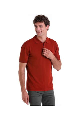Hatemoğlu Bordo Comfort Fit Düz Polo Yaka Rayon Triko Tişört Bordo