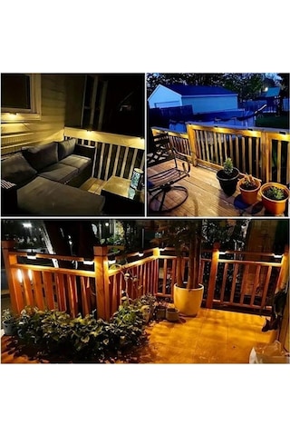 Sanec 4 Adet Solar Güneş Enerjili Şarj Edilen Köşebent Merdiven Veranda Bahçe Led Lamba Diğer