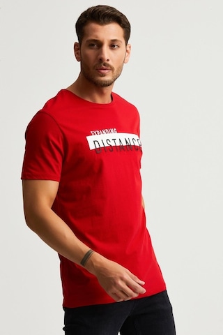 Alexander Gardi Baskılı Erkek T-Shirt - Kırmızı
