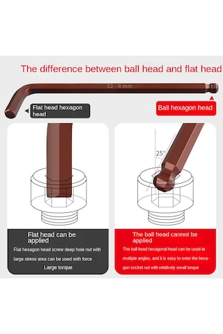 Top Başlı L Allen Seti Uzun Boy 9 Parça