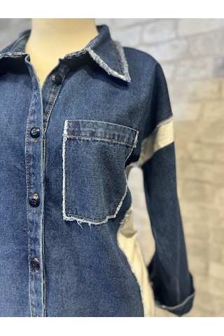 Denim Mix Gömlek/ceket Mavi