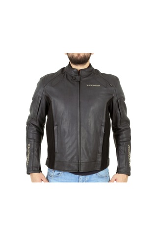 Venom D2 Motosiklet Montu Deri 4 Mevsim Leather Racing Mont Siyah