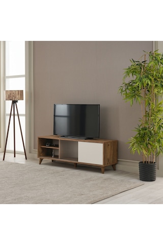 Tv Sehpası Sürgülü Kapak 140x40x35 Cm Beyaz