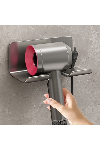 Dancemonkey Cbtx Evrensel Saç Kurutma Makinesi Duvara Monte Yapışkanlı Organizatör Stand - Siyah Siyah