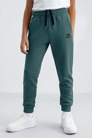 Tommylife Orman Yeşili Standart Fit Manşetli İnce Erkek Çocuk Eşofman Alt - 11062 Orman Yeşili