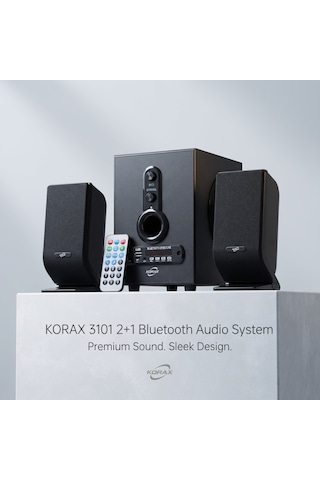 Korax 3101 2+1 Bluetooth Ses Sistemi - Ofis, Ev, Kafe Için Subwoofer Hoparlör Usb/sd/aux/fm Radyo