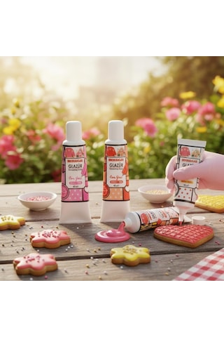 Glazür Tüp 4 Lü Set 40 Gr Pasta Ve Kurabiye Dekor Glaze Seti