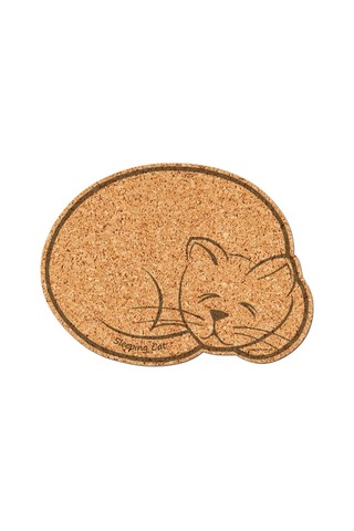 Uyuyan Kedi Mantar Duvar Panosu Arkası Yapışkanlı 42 Cm X 56 Cm