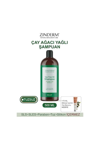 Zinderm Arındırıcı Ve Dengeleyici Tuzsuz Çay Ağacı Şampuanı 500 ML