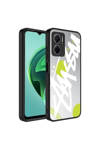 Xiaomi Redmi Note 11e Kılıf Aynalı Desenli Kamera Korumalı Parlak Zore Mirror Kapak Yazı
