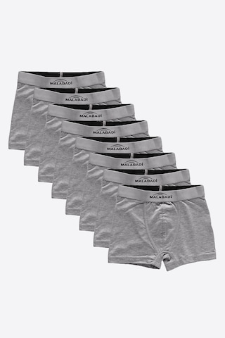 Malabadi Erkek Çocuk Gri 8 Li Paket Pamuk Elastan Boxer 208