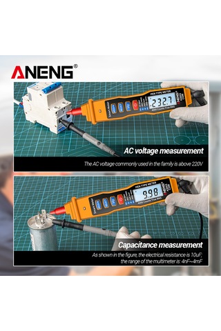 Maiyame Aneng A3003 Sarı Kalem Tipi Dijital Multimetre: Enerji Tasarrufu, Flaş Lambası, Ses Ve Işık Alarmı, 4000 Sayım Pil Dahil Değil