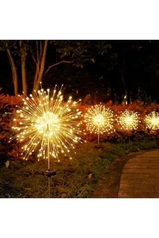 2'li 50 Tel 150 Led Güneş Enerjili Bahçe Aydınlatması Solar Bahçe Dekorasyon Direk Yol Aydınlatması Siyah