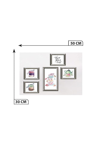 Lexroo 5 Parça Dekoratif Mdf Tablo Seti Çerçeve Görünümlü Dekolıadkg014 Çok Renkli