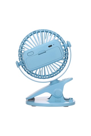Vkemall Fan 3 Rüzgar Hızı, Usb Şarj, 360 Derece Dönüş, Mavi Mini Masa Fanı
