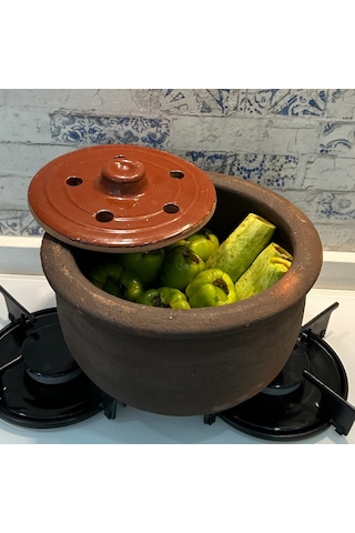 Orta Boy %100 Pişmiş Toprak Kapaklı Güveç Toprak