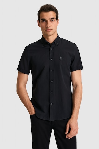 U.S. Polo Assn. U.s. Polo Assn. Erkek Siyah Gömlek Kısa Kollu 50324727-vr046