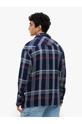 Tommy Hilfiger Tjm Check Overshırt Erkek Mavi Gömlek - Dm0dm23135