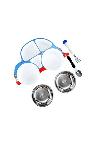 Sones 304 Paslanmaz Çelik Çocuk Araba Yemek Tabağı, Stil: Mavi Çıkarılabilir Ve Yıkanabilir