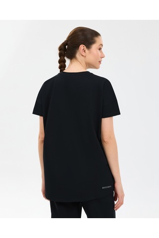 Skechers W Crew Neck Graphic Tee T-shirt Kadın Siyah Tshirt S221482-3817