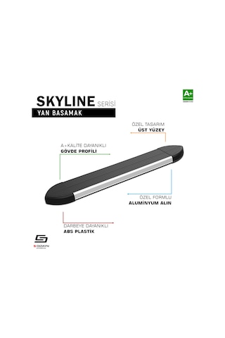 S-dizayn Fiat 500x Skyline Aluminyum Yan Basamak 173 Cm 2014 Üzeri A+ Kalite