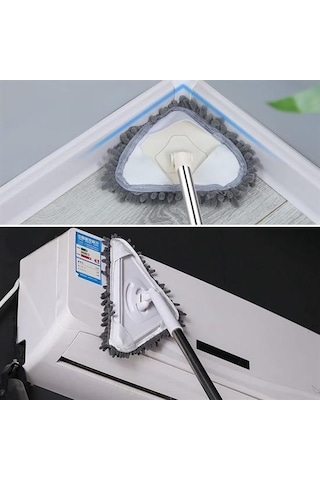 Büro Ev Ofis Yazlık Hijyeni İçin 150cm Uzar Saplı Üçgen Cam Duvar Tavan Fayans Parke Mopu