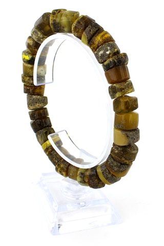 Kehribar Bileklik Amorf Tasarım Ambergold Blk23-135 Çok Renkli
