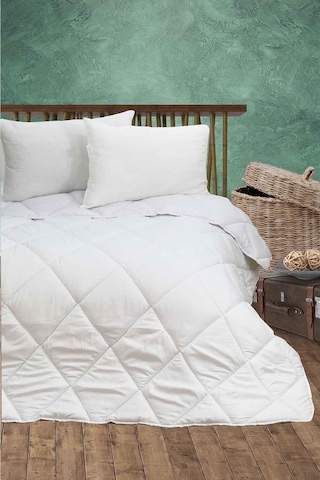 Elart Antialerjik Mikrofiber Silikon Dolgulu Çift Kişilik Yorgan-Beyaz-195 X 215 Beyaz