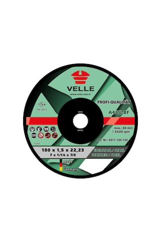 Velle 180x1.5 Inox Kesme Taşı
