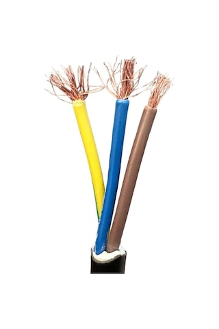 20 Metre 3x2,5 Mm Cca Ttr Tekli Siyah Seyyar Elektrik Kablosu