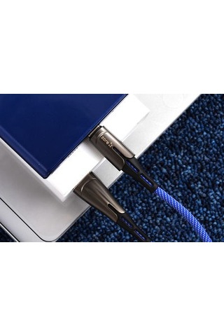 Zore Focus Metal Uçlu Halat Kablo Type C 2.4 A 1 M -> Mavi