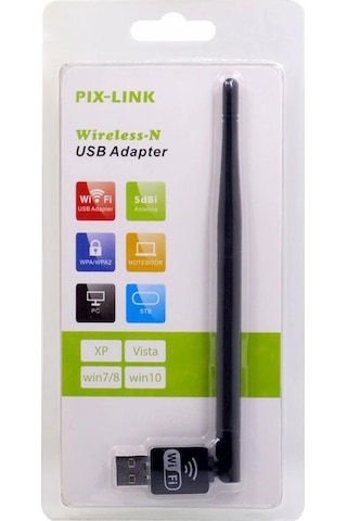 Pıx-Link Lv-Uw10/500 Wireless Adaptör 150Mbps 5Db Uydu Uyumlu 760