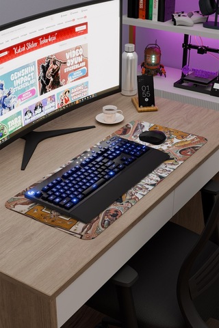Ortaçağ Sanat Kaymaz Dikişli Kauçuk Oyuncu Mousepad V3 - 70x30 Xl Gaming Mouse Pad Fare Altlığı
