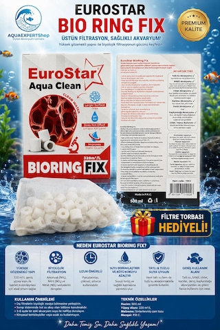 Akvaryum Filtre Malzemesi - Bio Glass Ring 500 Ml - Yüksek Gözenekli Seramik - File Hediyeli - Üstün Bakteri Tutma Performansı