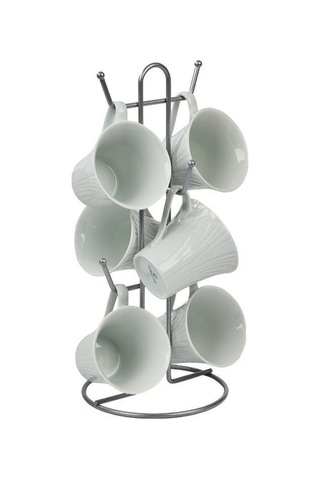 Edora Home 2'li Gümüş Mutfak Organizer Seti, Ayraçlı Kağıt Havluluk Ve 6 Kancalı Bardaklık - Metal Paslanmaz